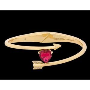 Kate Spade NEW Lovestruck Heart And Arrow Hinged Cuff bracelet